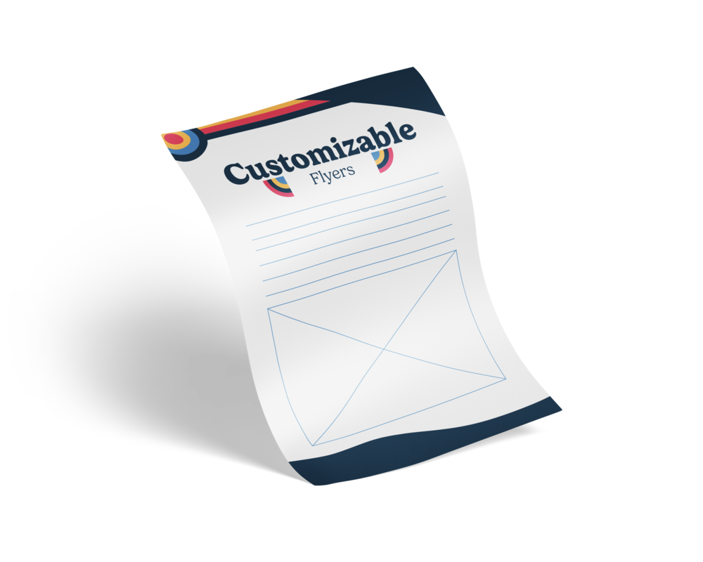 Customizable flyer — a product tile from the catalog system.