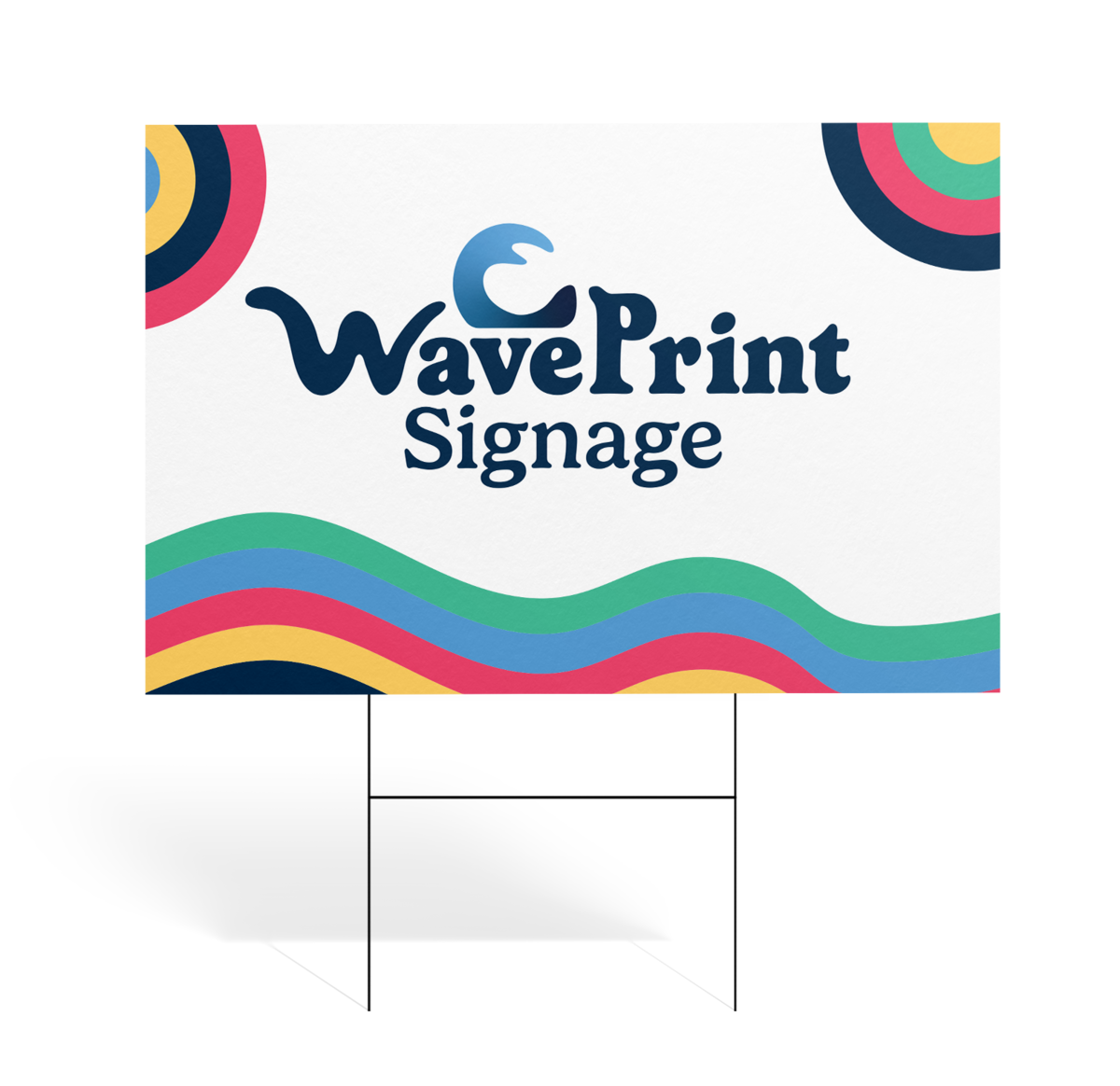 WavePrint signage — large-format application of the brand.
