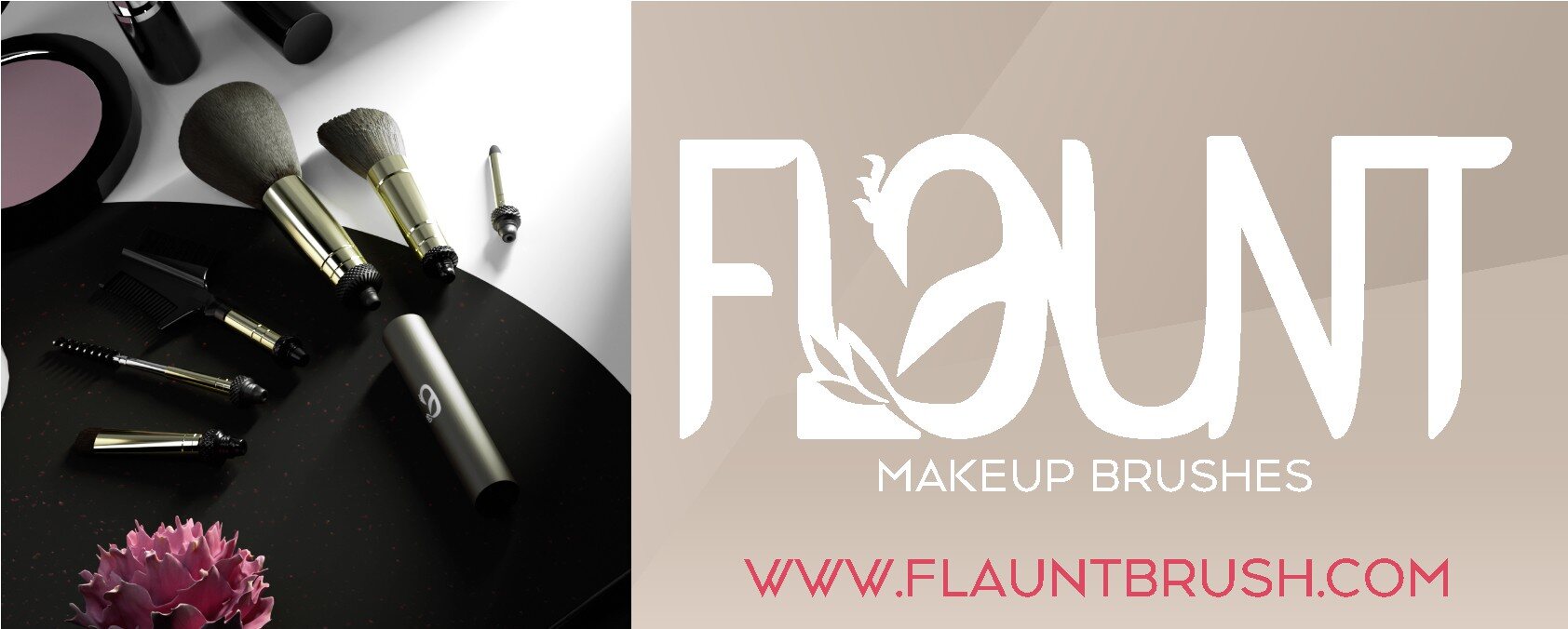 FlauntBrush 10×4 ft banner artwork — the press-ready design.